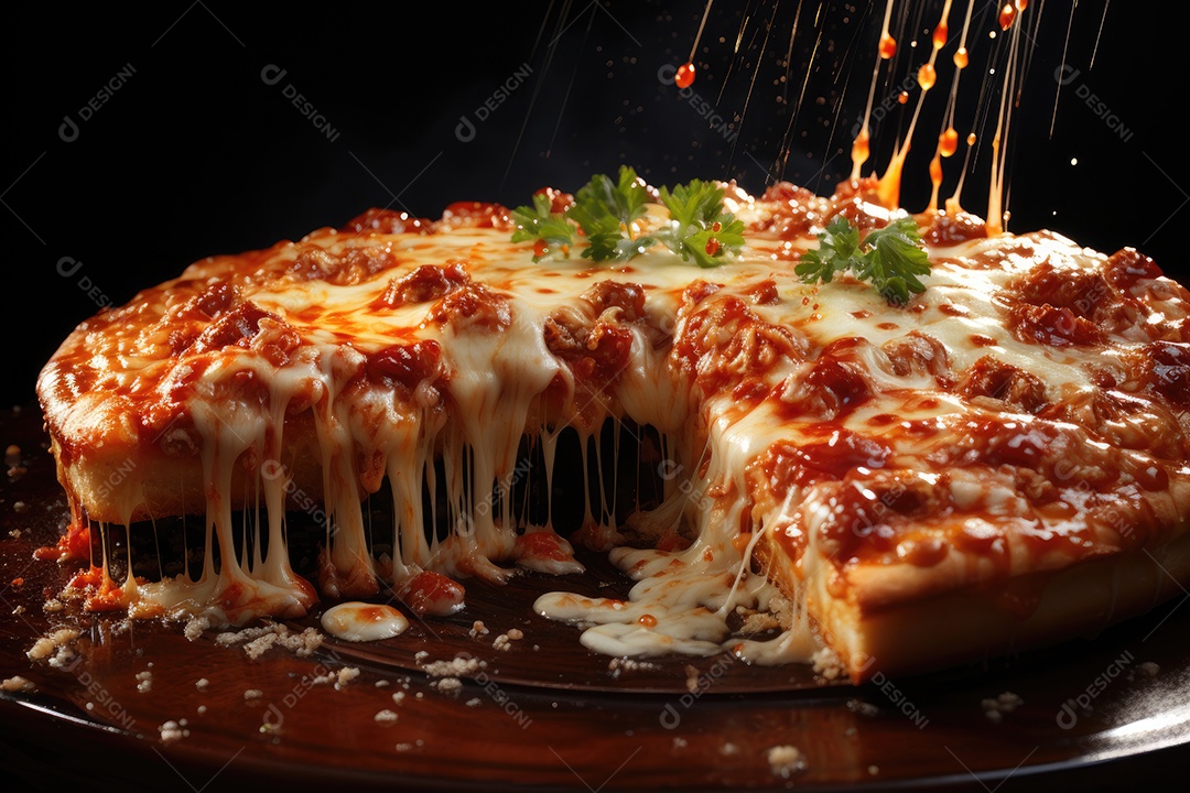 Pizza deliciosa asssada