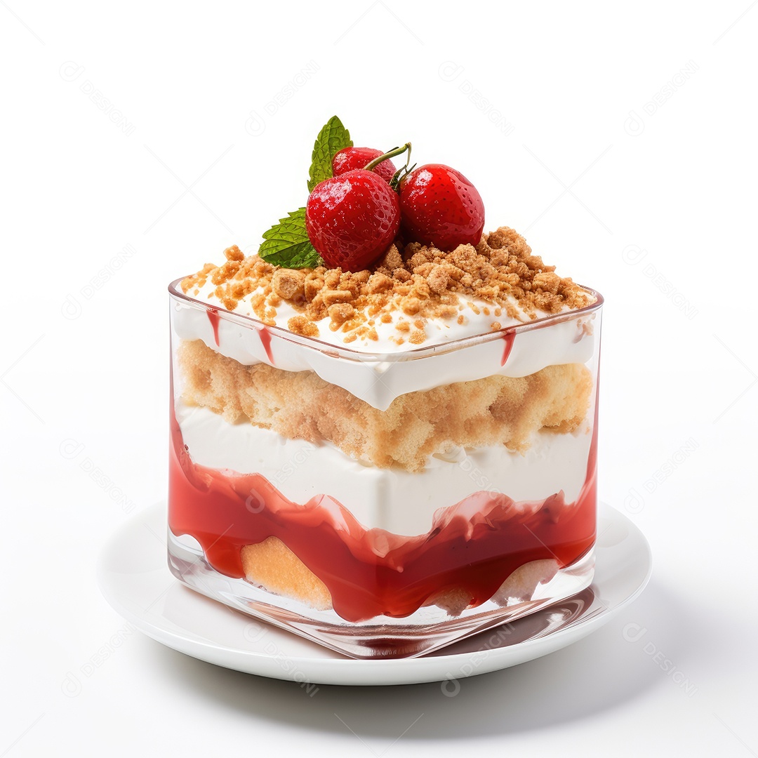 Fatia de bolo sobre fundo isolado