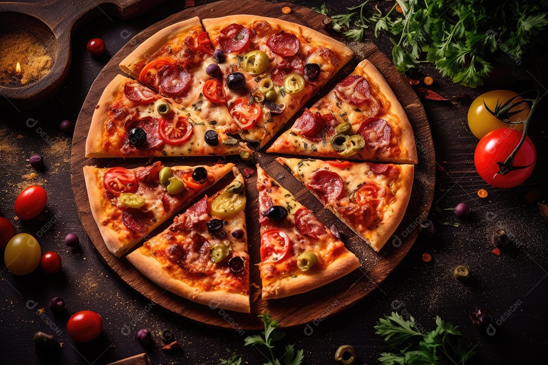 Pizza deliciosa asssada