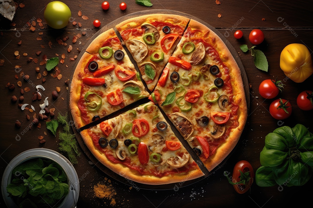 Pizza deliciosa asssada