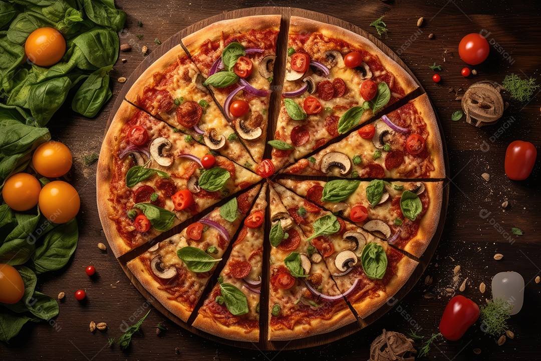 Pizza deliciosa asssada