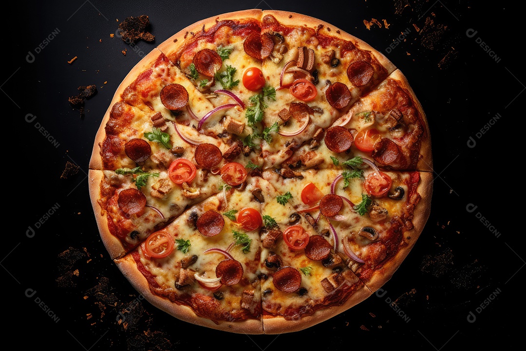 Pizza deliciosa asssada