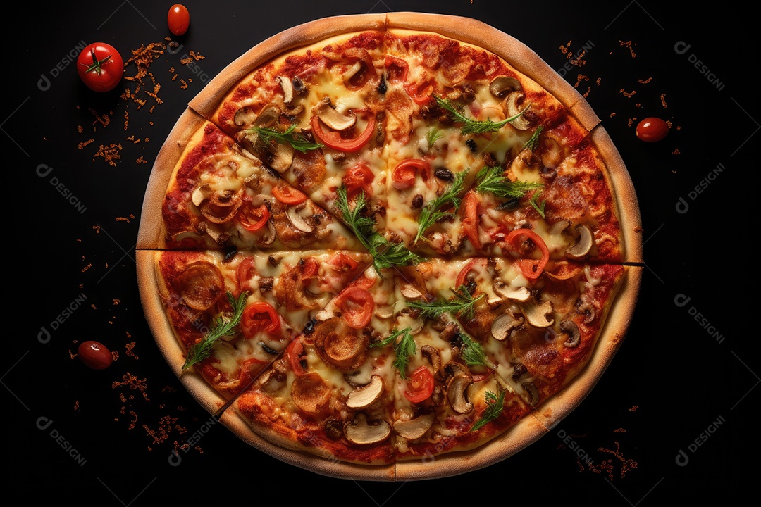 Pizza deliciosa asssada