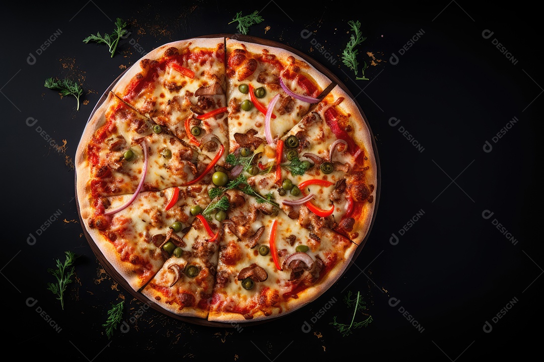 Pizza deliciosa asssada