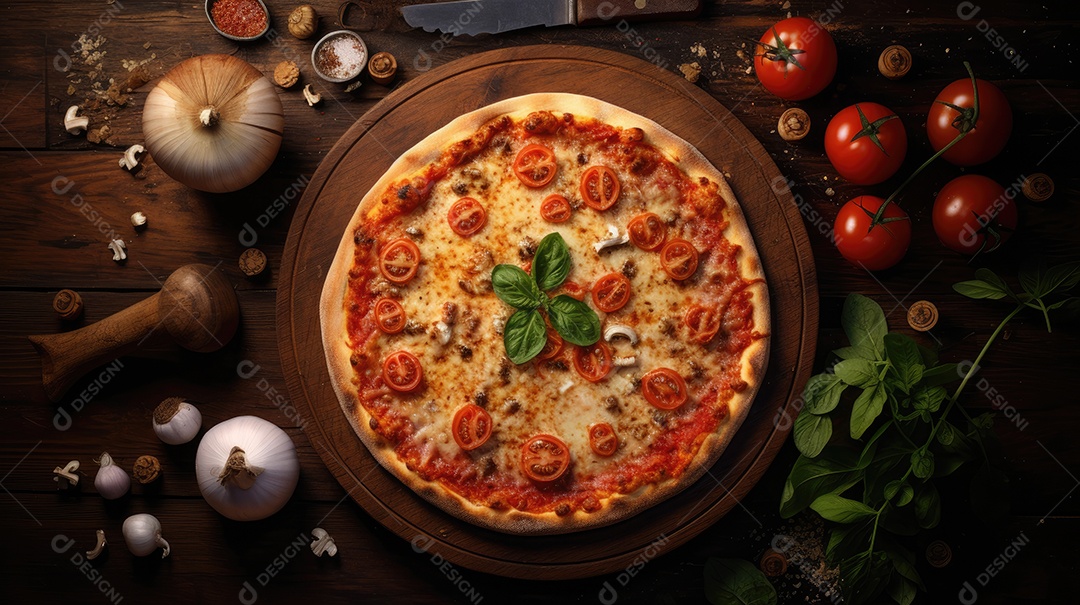 Pizza deliciosa asssada