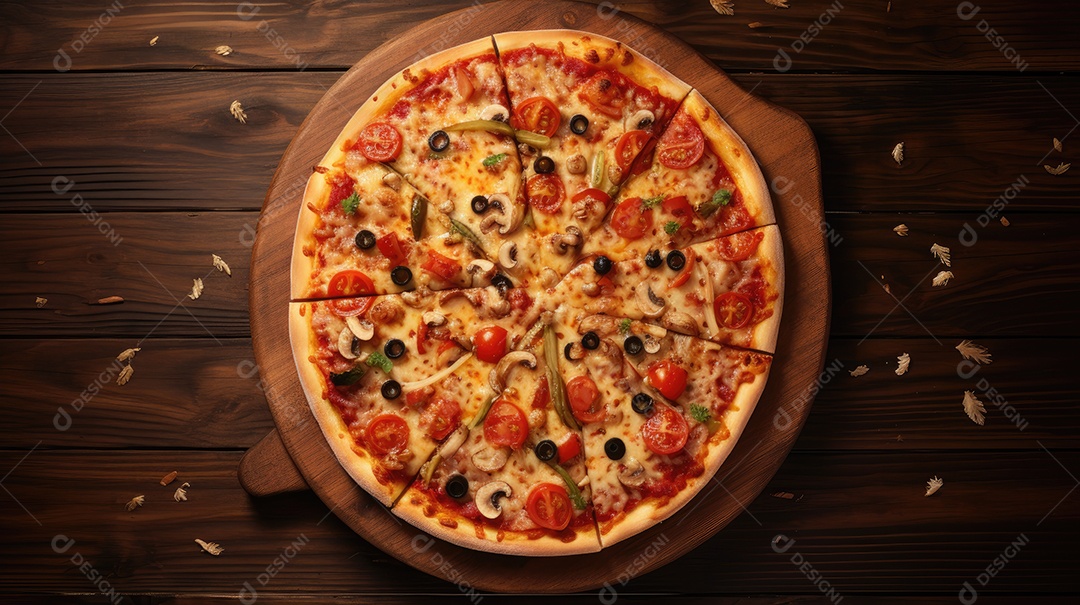 Pizza deliciosa asssada