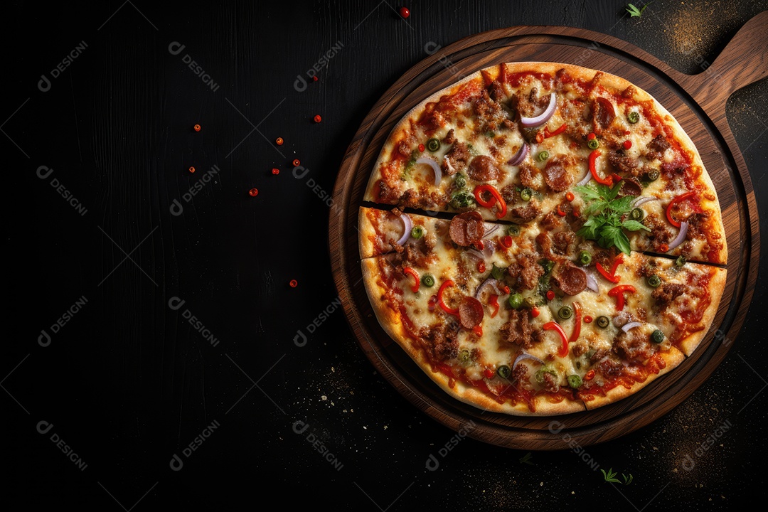 Pizza deliciosa asssada