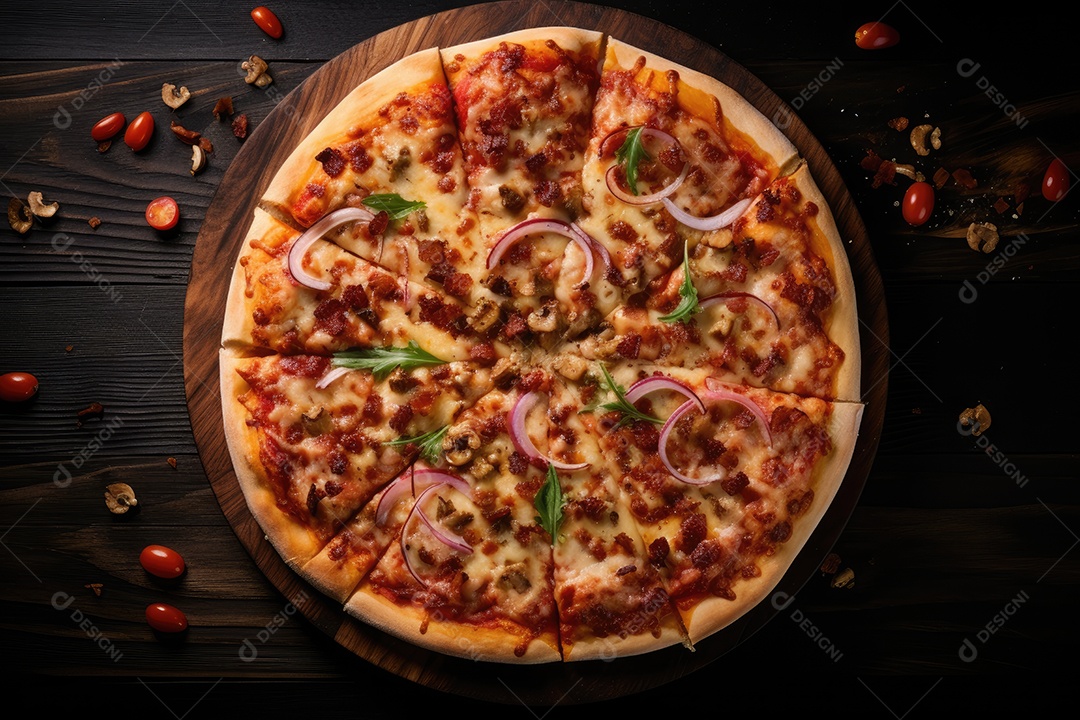 Pizza deliciosa asssada