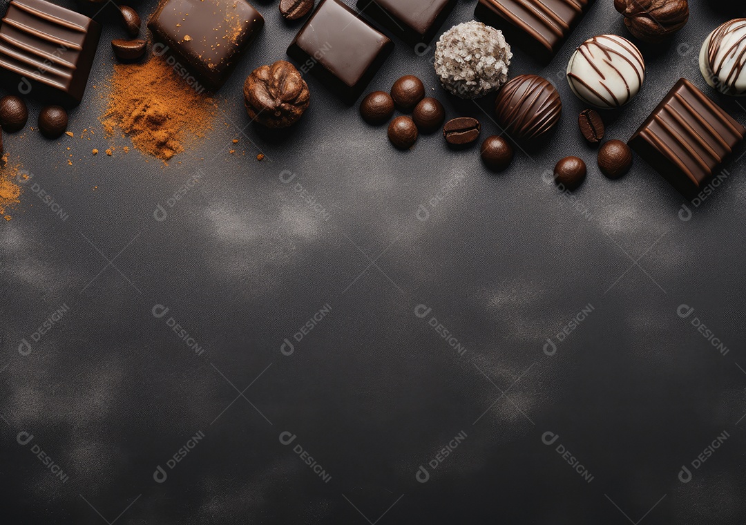 Fronteira de chocolate isolada sobre fundo isolado