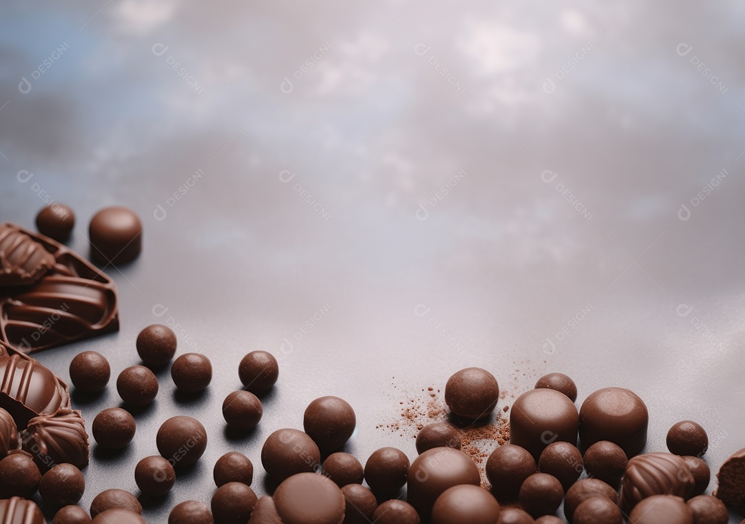 Fronteira de chocolate isolada sobre fundo isolado