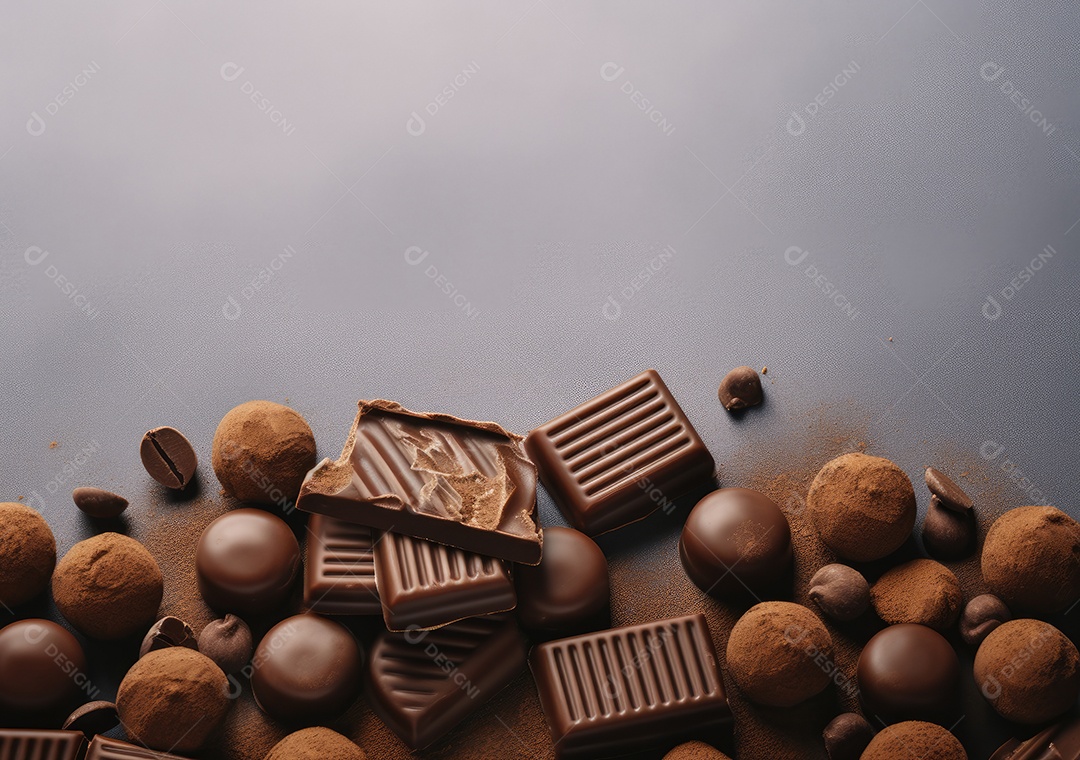 Fronteira de chocolate isolada sobre fundo isolado