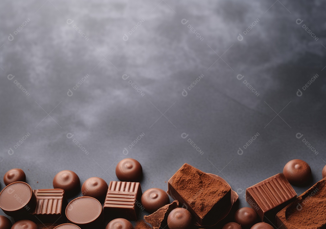 Fronteira de chocolate isolada sobre fundo isolado