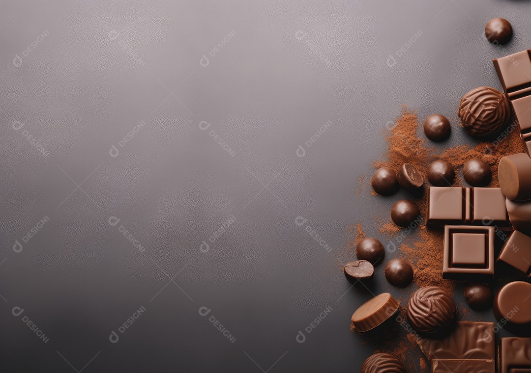 Fronteira de chocolate isolada sobre fundo isolado