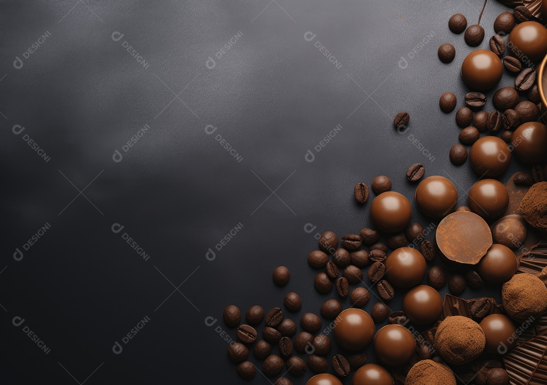 Fronteira de chocolate isolada sobre fundo isolado