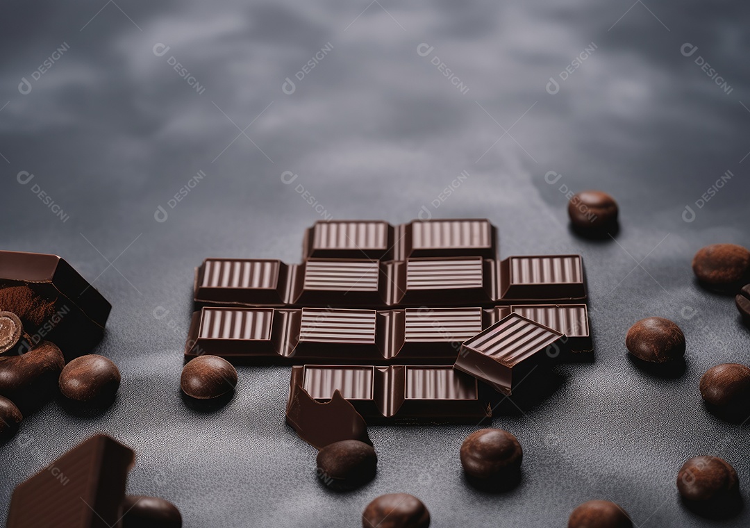 Fronteira de chocolate isolada sobre fundo isolado