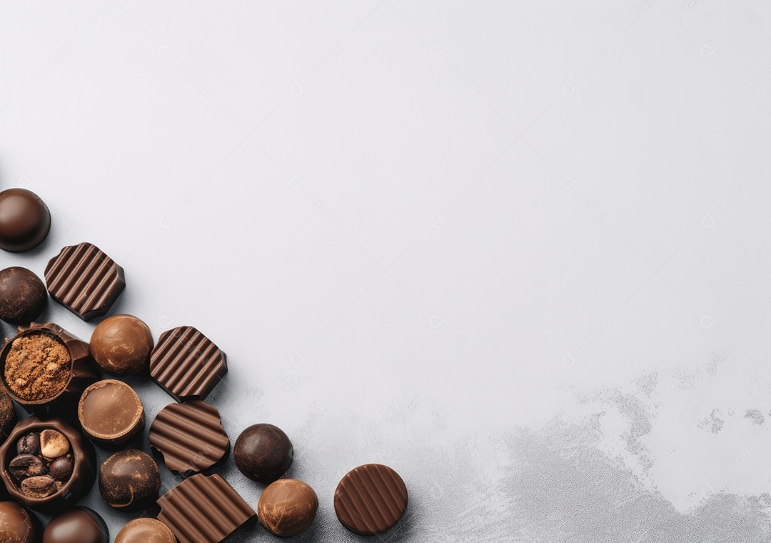 Fronteira de chocolate isolada sobre fundo isolado