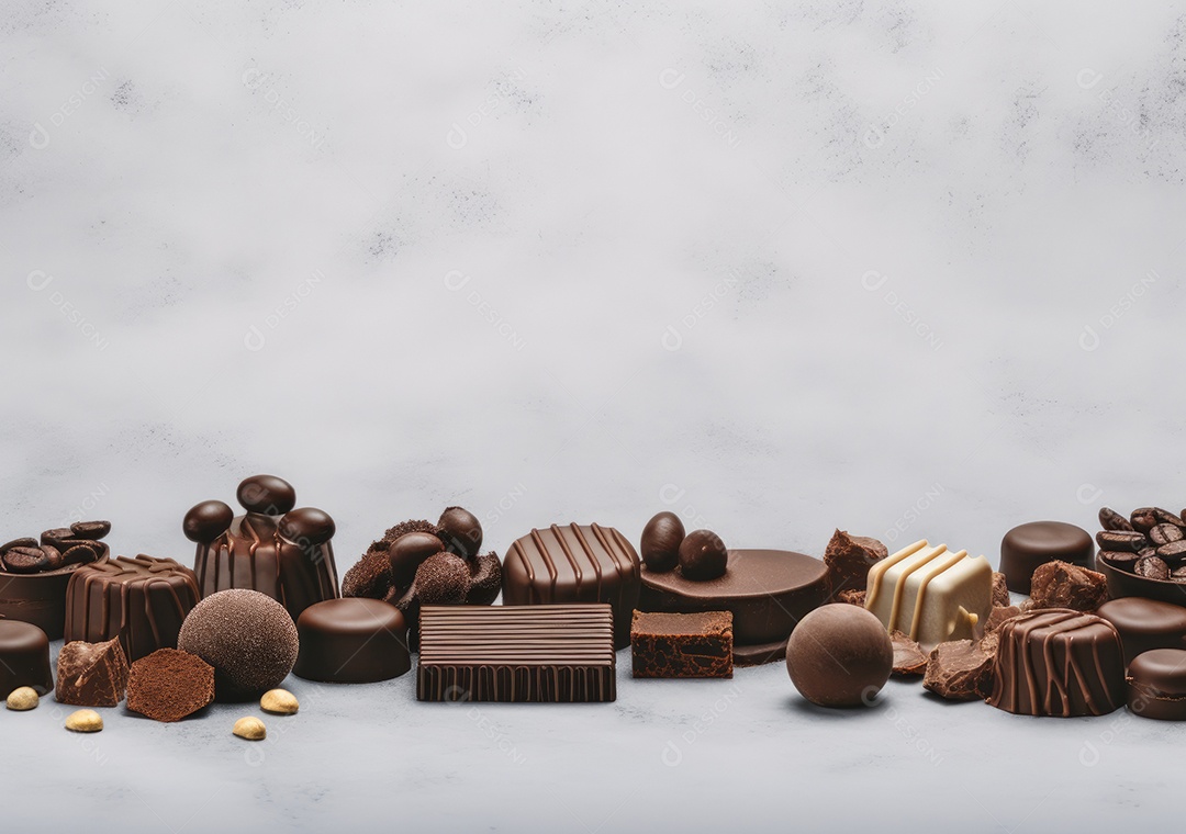 Fronteira de chocolate isolada sobre fundo isolado