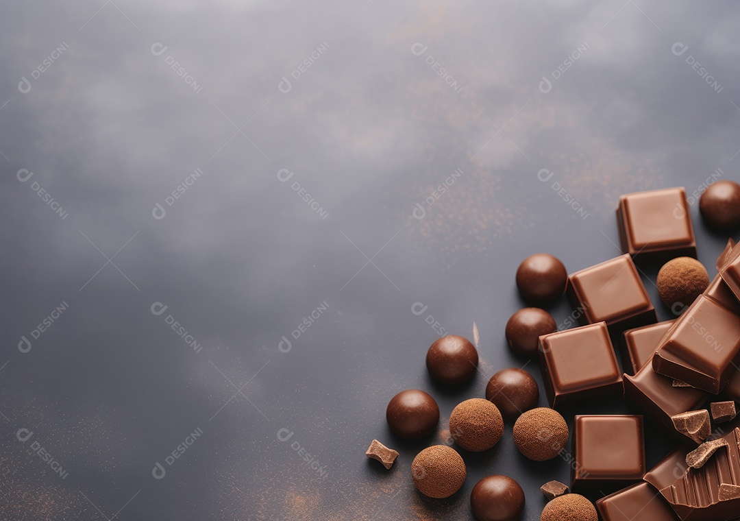 Fronteira de chocolate isolada sobre fundo isolado