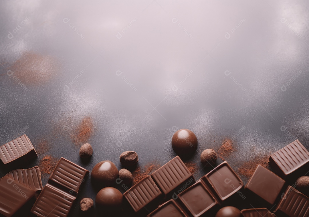 Fronteira de chocolate isolada sobre fundo isolado