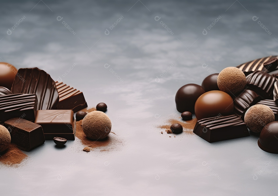 Fronteira de chocolate isolada sobre fundo isolado