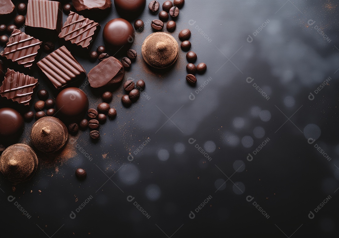 Fronteira de chocolate isolada sobre fundo isolado