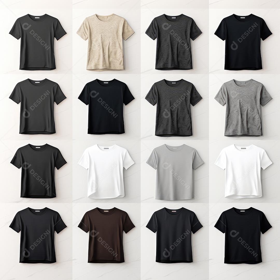 Maquete de camiseta em branco. Vista superior da camisa em branco do modelo. fundo com moldura de composição.