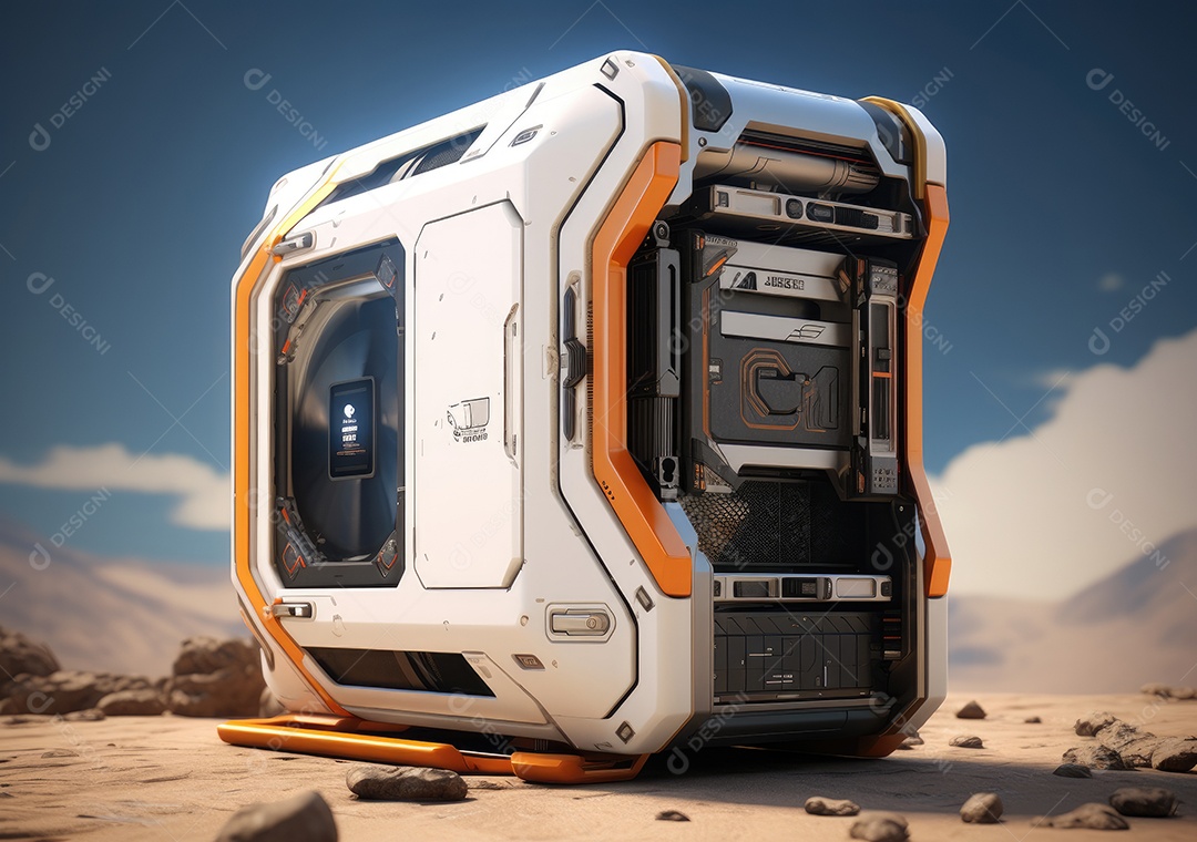 Capa moderna para PC para jogos de estilo espacial, capa para PC de tecnologia futurística