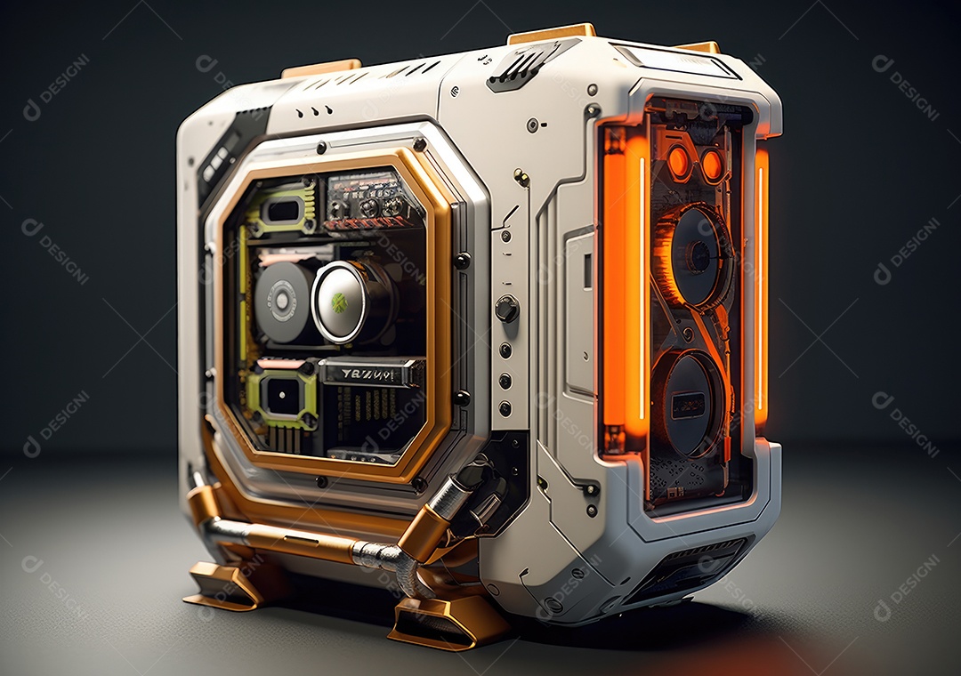 Capa moderna para PC para jogos de estilo espacial, capa para PC de tecnologia futurística