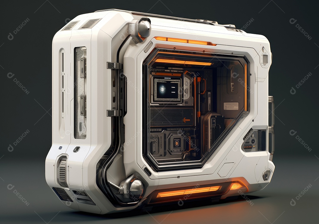 Capa moderna para PC para jogos de estilo espacial, capa para PC de tecnologia futurística