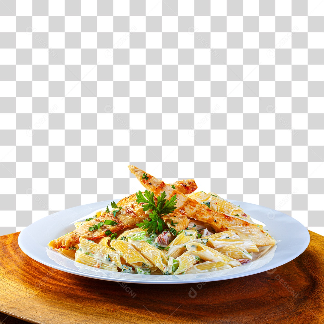 Prato de comida sobre mesa de madeira