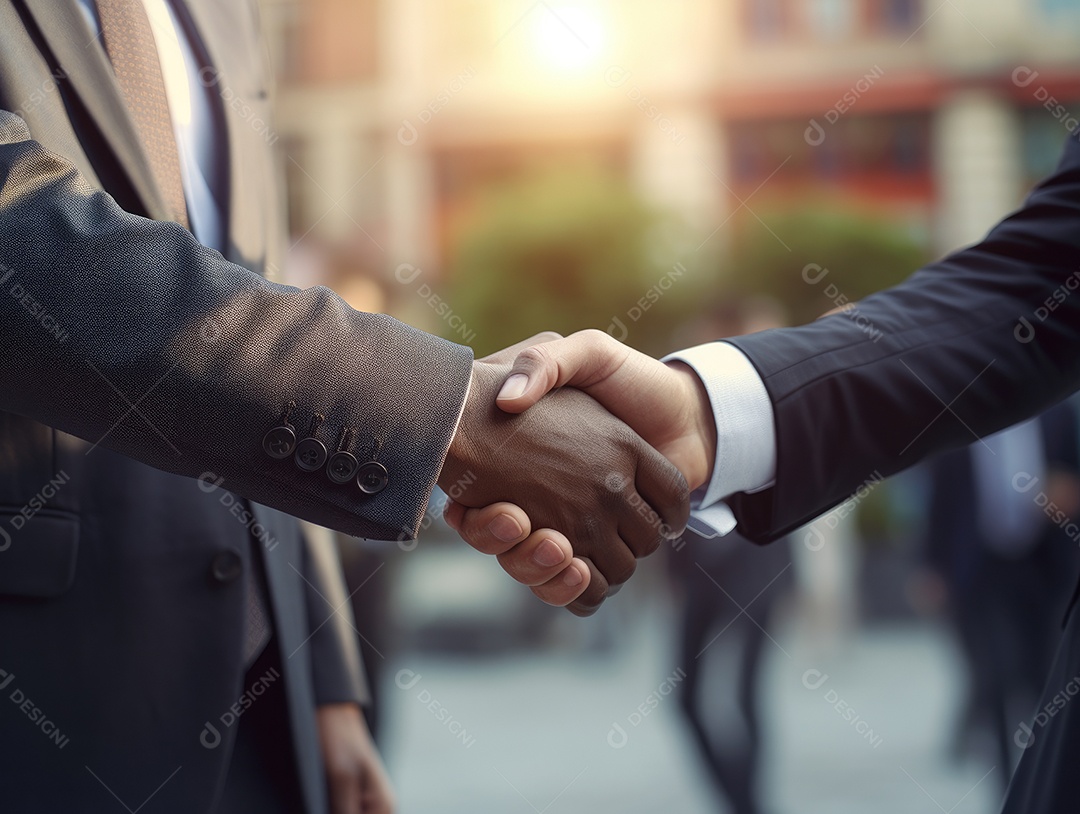 Pessoas de negócios apertando as mãos, terminando a reunião. Aperto de mão de empresários bem sucedidos depois de um bom negócio.