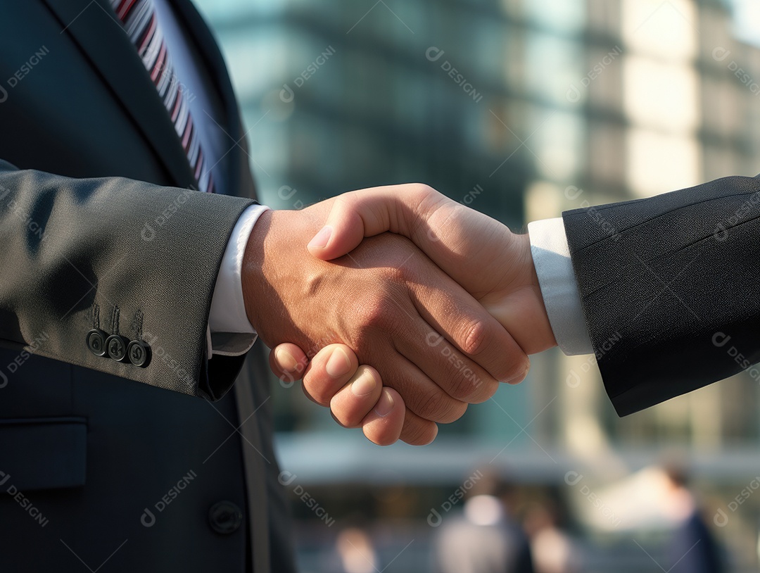 Pessoas de negócios apertando as mãos, terminando a reunião. Aperto de mão de empresários bem sucedidos depois de um bom negócio.