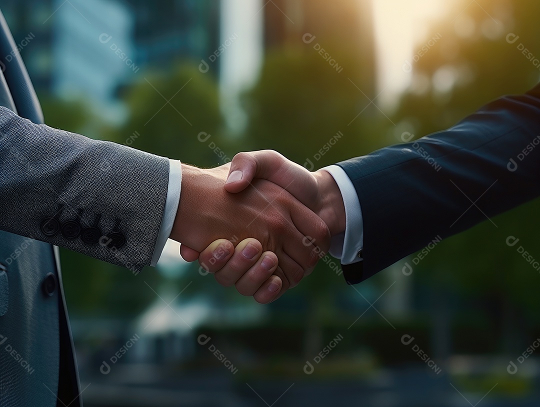 Pessoas de negócios apertando as mãos, terminando a reunião. Aperto de mão de empresários bem sucedidos depois de um bom negócio.