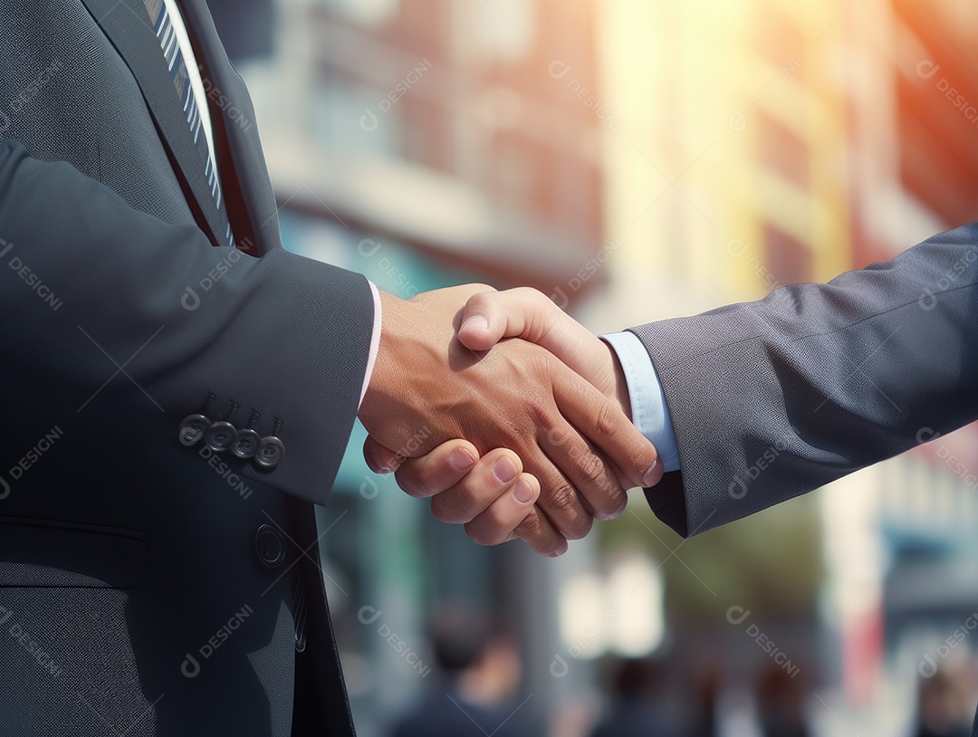 Pessoas de negócios apertando as mãos, terminando a reunião. Aperto de mão de empresários bem sucedidos depois de um bom negócio.