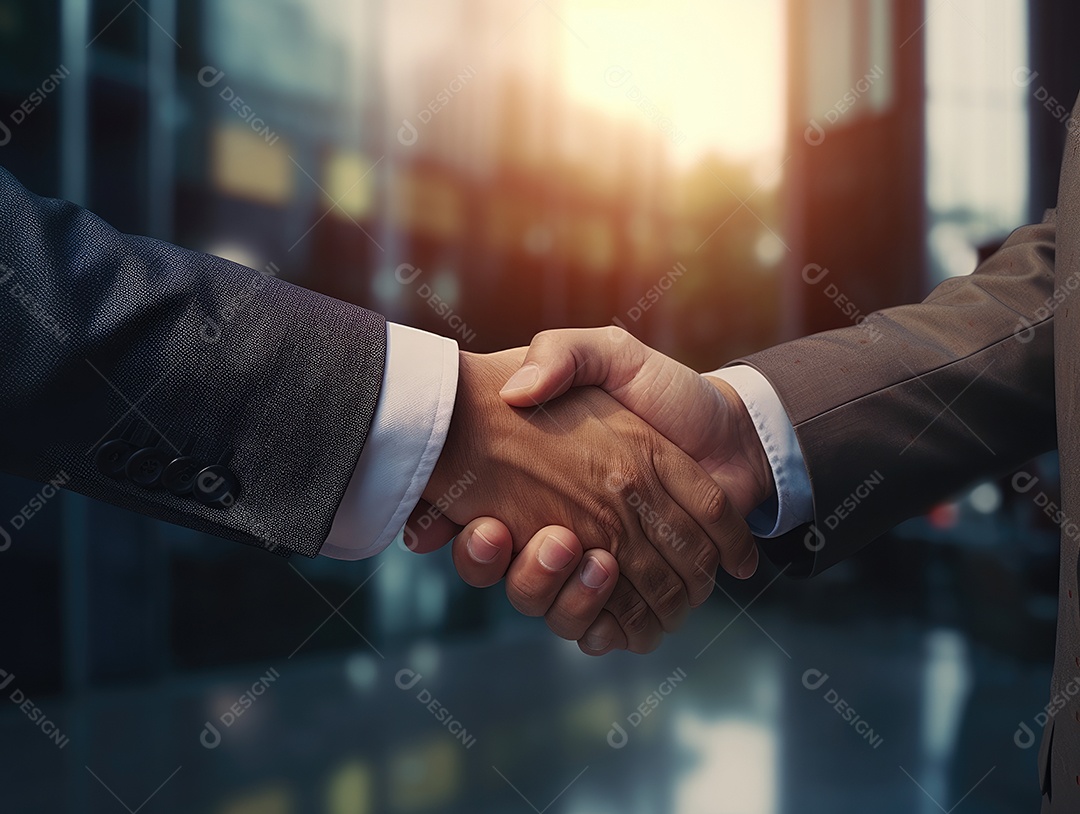 Pessoas de negócios apertando as mãos, terminando a reunião. Aperto de mão de empresários bem sucedidos depois de um bom negócio.