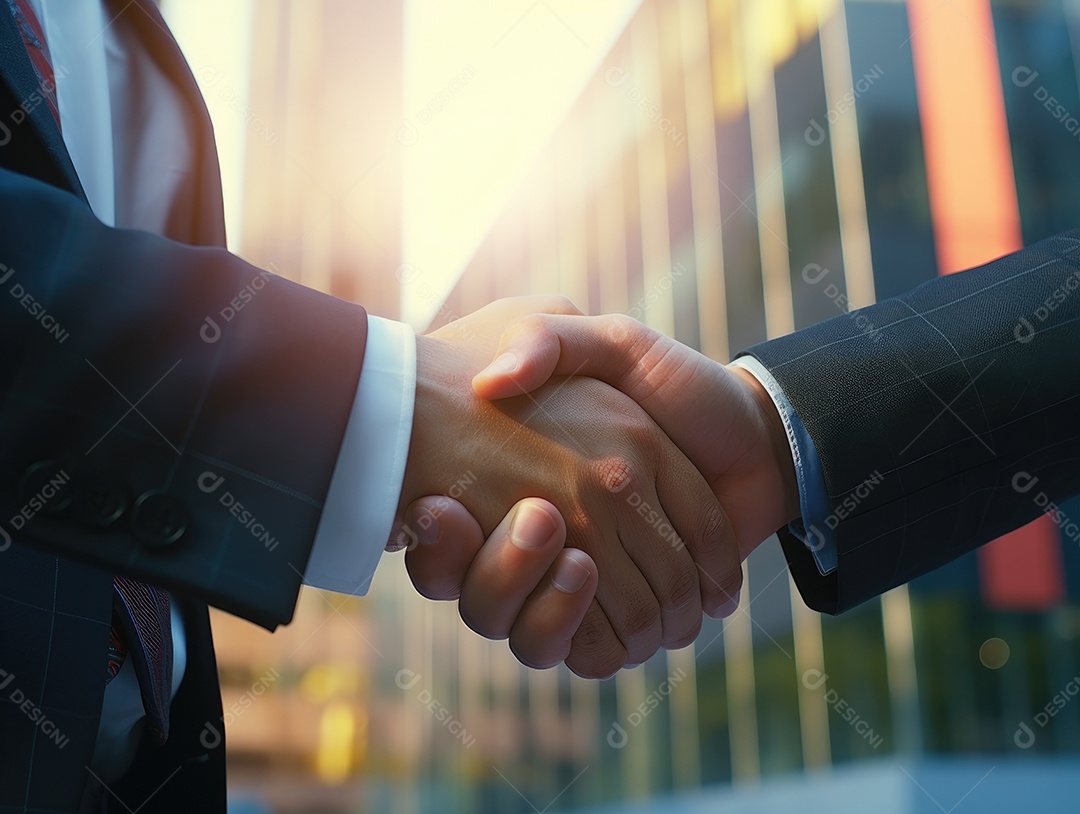 Pessoas de negócios apertando as mãos, terminando a reunião. Aperto de mão de empresários bem sucedidos depois de um bom negócio.