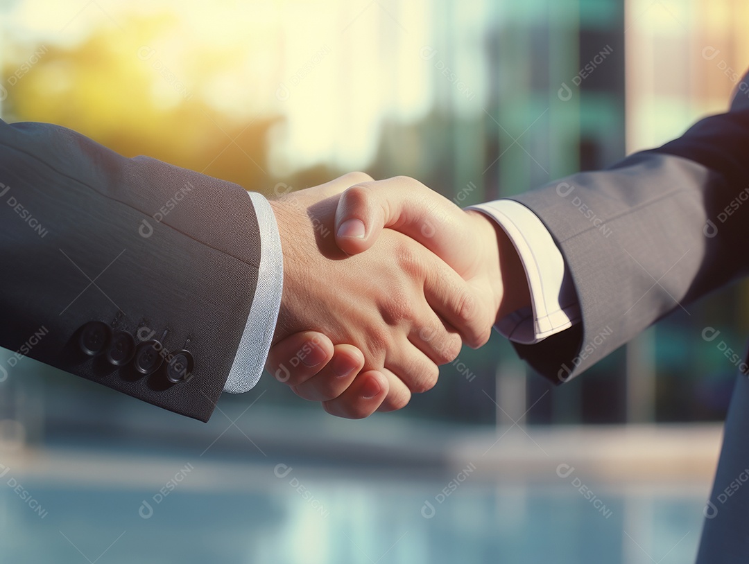 Pessoas de negócios apertando as mãos, terminando a reunião. Aperto de mão de empresários bem sucedidos depois de um bom negócio.