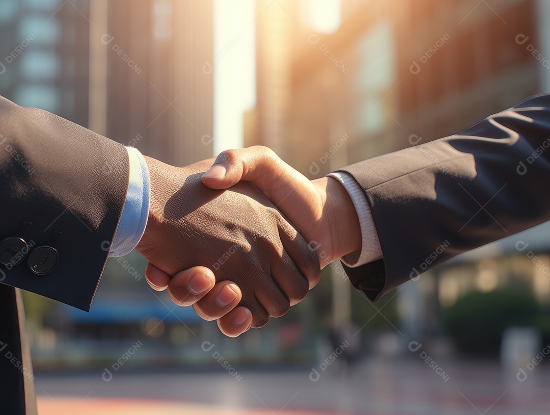 Pessoas de negócios apertando as mãos, terminando a reunião. Aperto de mão de empresários bem sucedidos depois de um bom negócio.