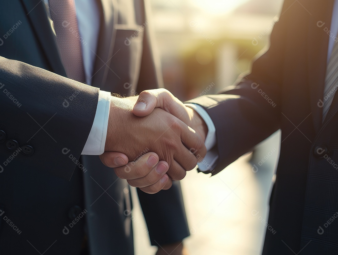 Pessoas de negócios apertando as mãos, terminando a reunião. Aperto de mão de empresários bem sucedidos depois de um bom negócio.