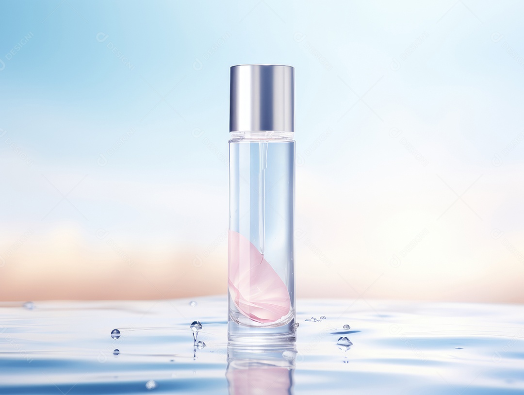 Maquetes de produtos cosméticos em campo fresco. Antecedentes para apresentação de cosméticos.