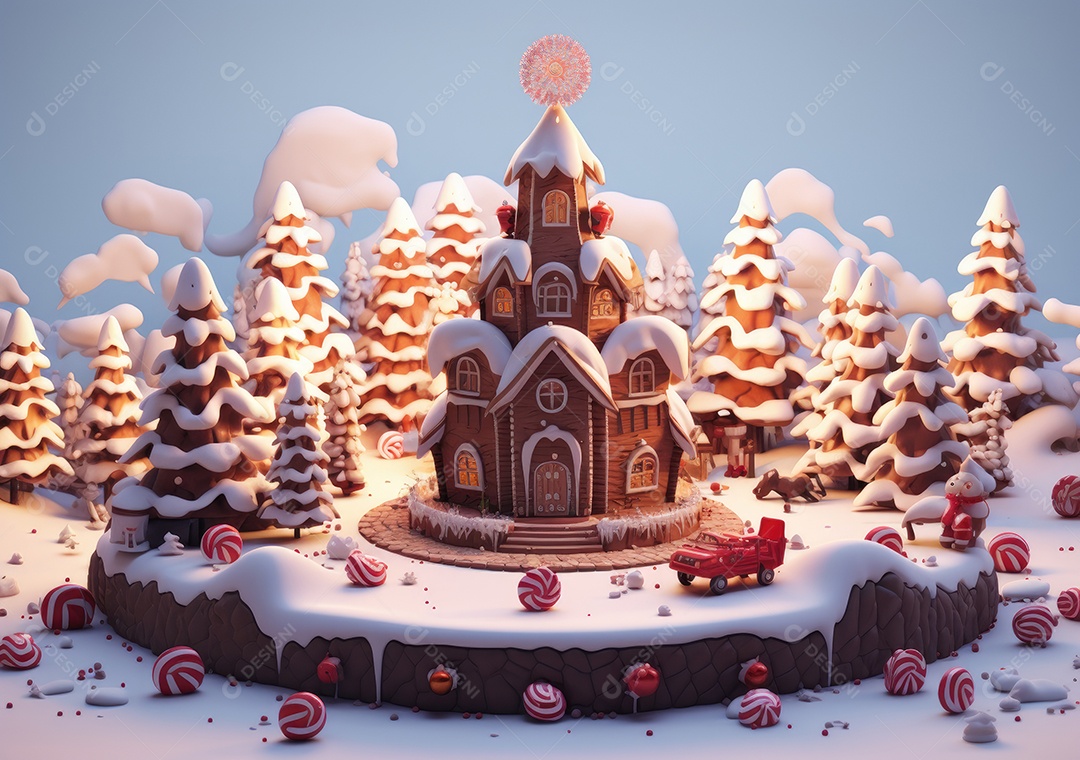 Conceito de biscoitos de gengibre caseiros de Natal fofo.