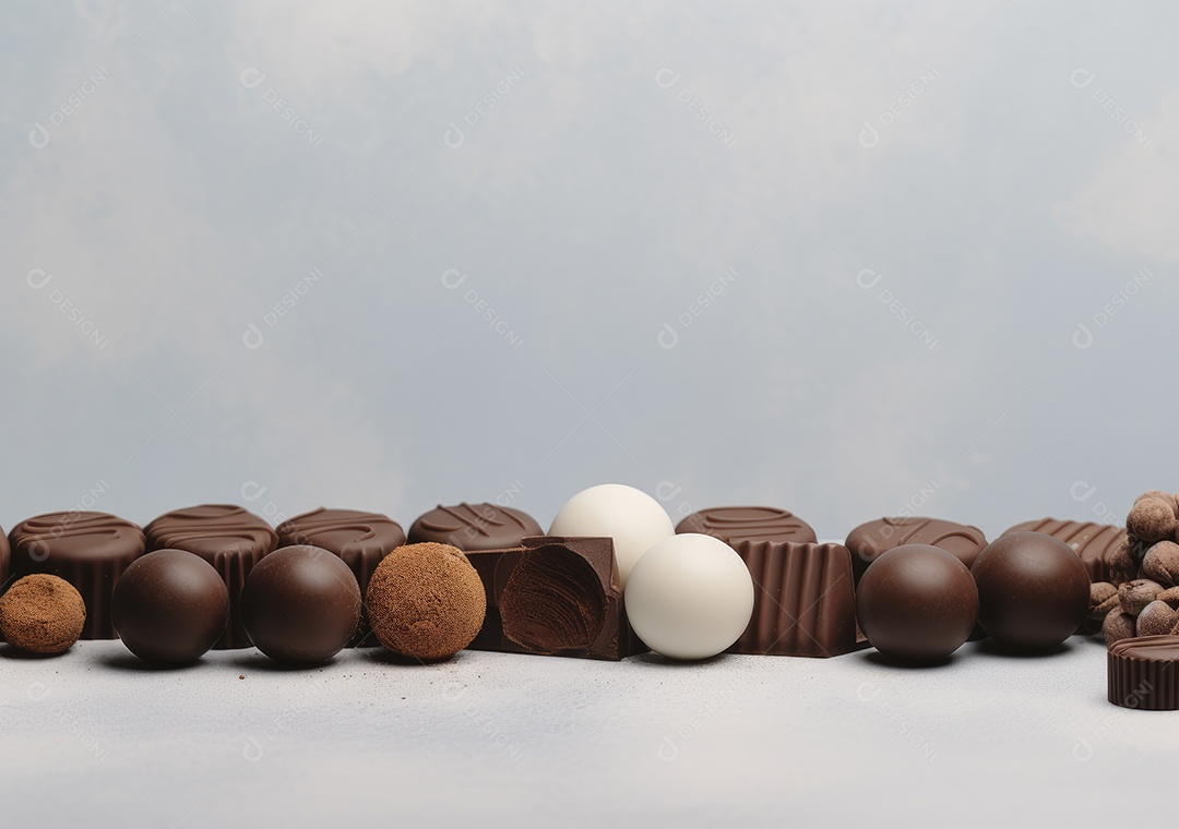 Fronteira de chocolate isolada sobre fundo branco.