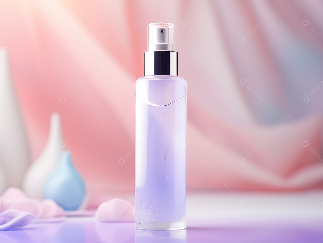 Maquetes de produtos cosméticos em campo fresco. Antecedentes para apresentação de cosméticos.