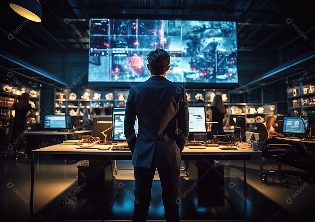 Empresários criativos em escritórios modernos voltam. Bem-sucedido