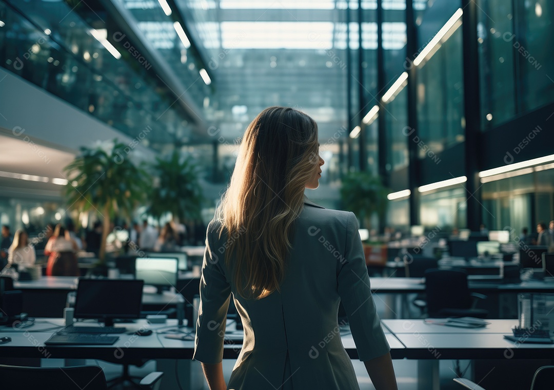 Empresários criativos em escritórios modernos voltam. Bem-sucedido