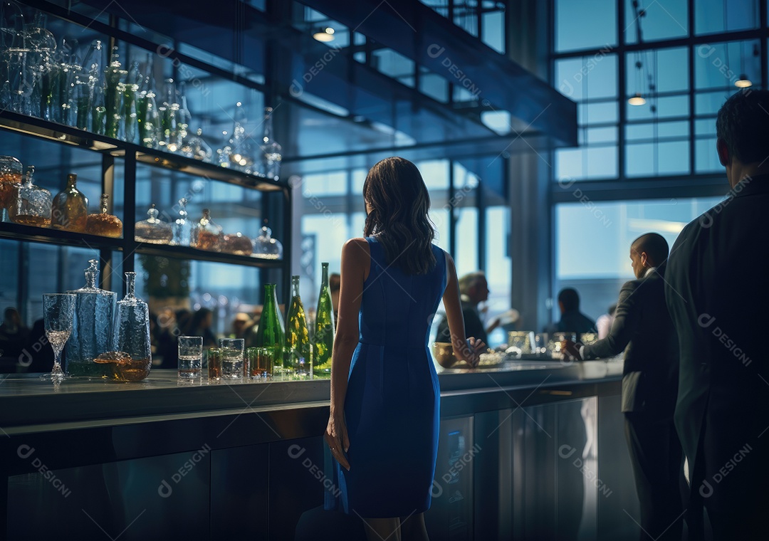 Empresários criativos em escritórios modernos voltam. Bem-sucedido