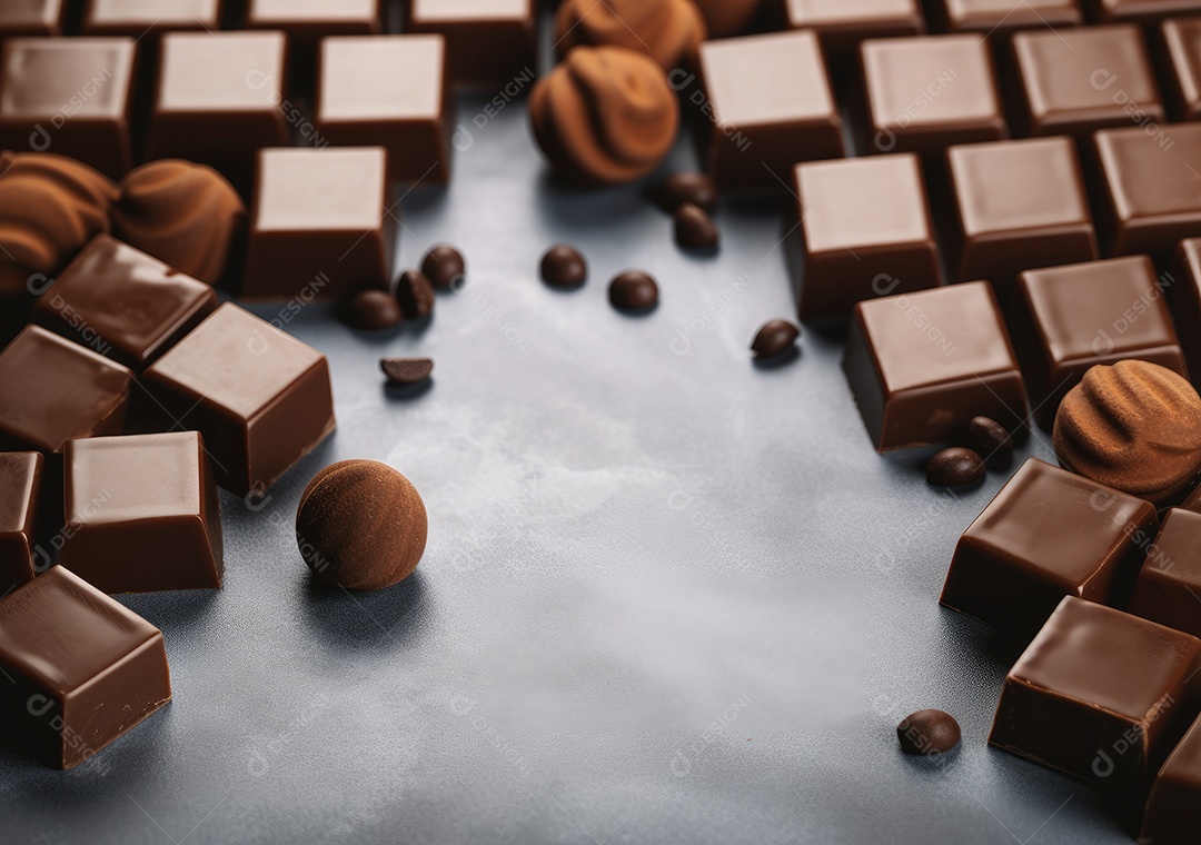 Fronteira de chocolate isolada sobre fundo isolado