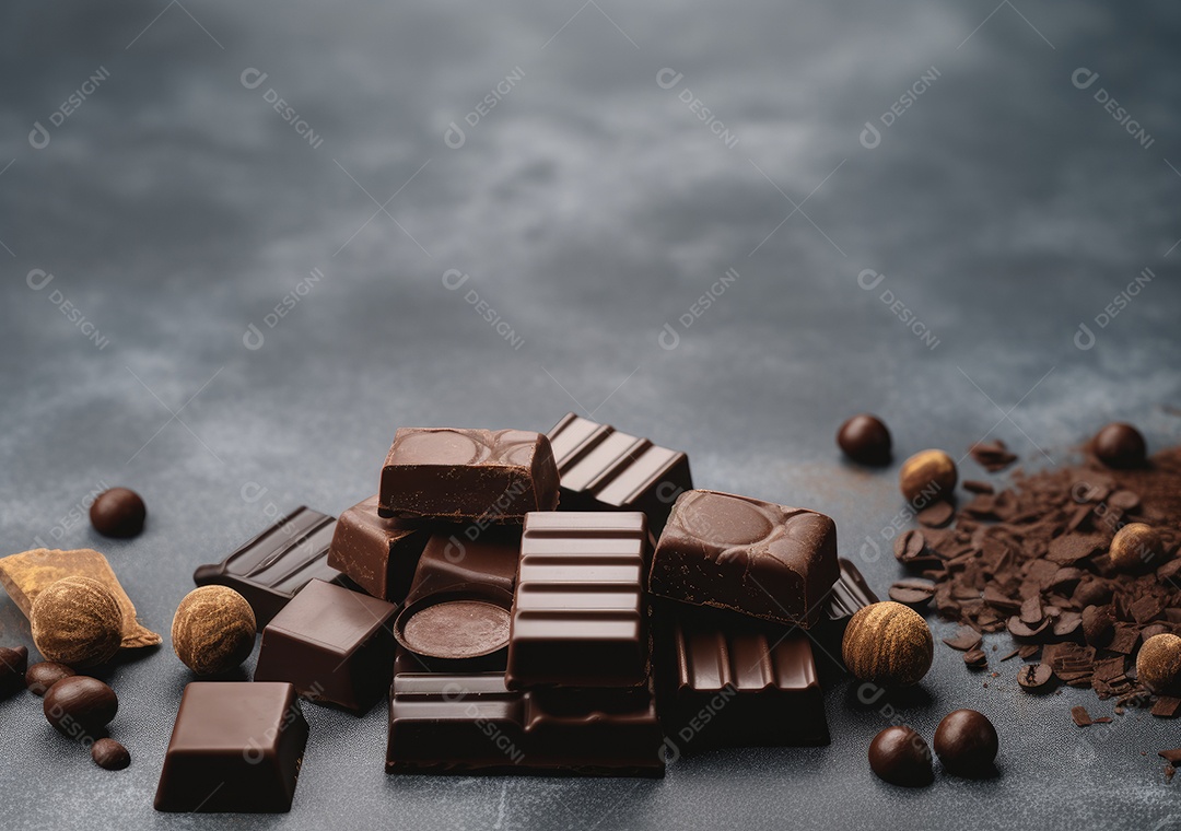 Fronteira de chocolate isolada sobre fundo isolado