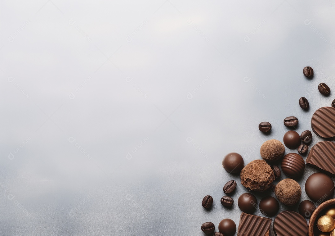 Fronteira de chocolate isolada sobre fundo branco.