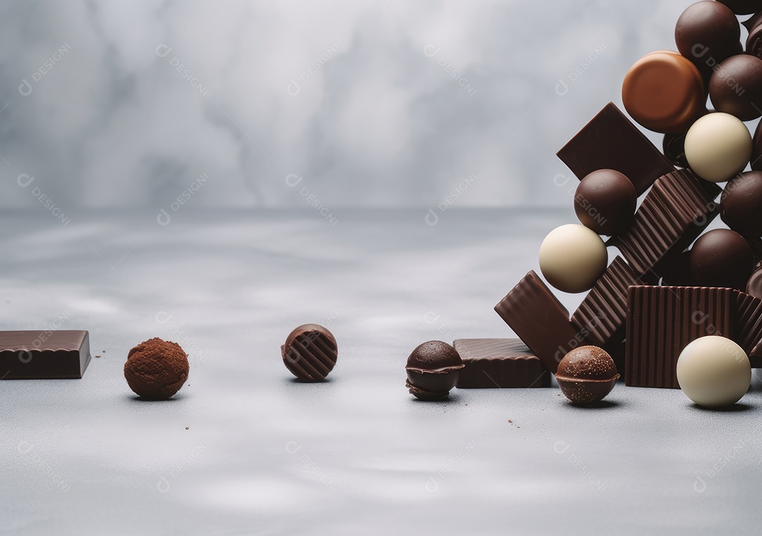 Fronteira de chocolate isolada sobre fundo isolado